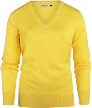 Steppin' Out Pullover Cashmere Damen V-Ausschnitt Gelb - Größe M