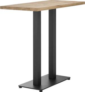 Stolkom Bartisch "Jay Eiche Massivholz geölt, Hochtisch BxHxT 120x104x60 cm", Industrial Style Eiche Massivholz geölt durchgehende Lamelle