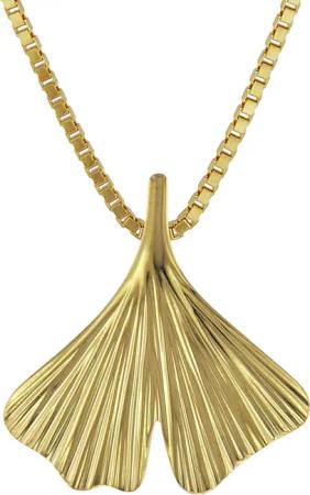 trendor 08950 Ginkgo-Blatt mit Venezianer Halskette Gold 333/8 Karat