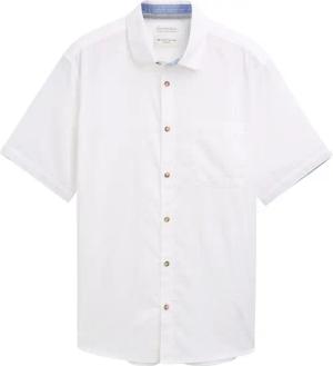 Tom Tailor Herren Kurzarm Hemd COTTON LINEN SHIRT - Regular Fit