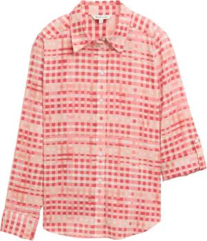 TOM TAILOR Damen Bluse mit Muster, rot, Kariert, Gr. 46