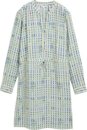 TOM TAILOR Damen Kleid mit Muster, grün, Kariert, Gr. 46