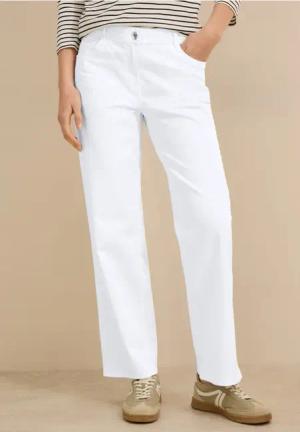Cecil Damen Wide Leg Jeans in Weiß, Gr: 38