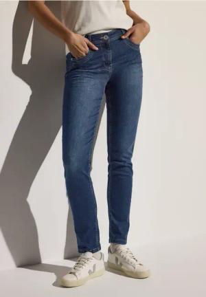 Cecil Damen Slim Fit Jeans in Blau, Gr: 31