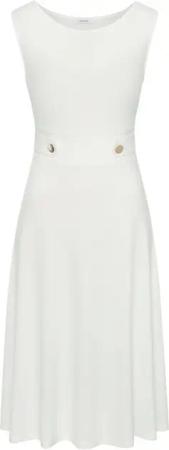LASCANA Midikleid mit dekorativen Riegeln und goldenen Zierknöpfen, bügelfrei
