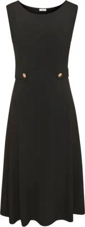 LASCANA Midikleid mit dekorativen Riegeln und goldenen Zierknöpfen, bügelfrei