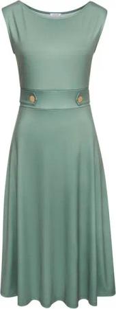 LASCANA Midikleid mit dekorativen Riegeln und goldenen Zierknöpfen, bügelfrei