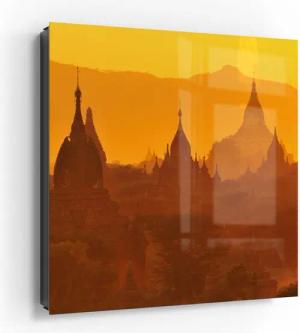 DEQORI Schlüsselkasten 'Goldene Stupas', Glas Schlüsselbox modern magnetisch beschreibbar