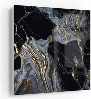 DEQORI Schlüsselkasten 'Fließendes Gold', Glas Schlüsselbox modern magnetisch beschreibbar