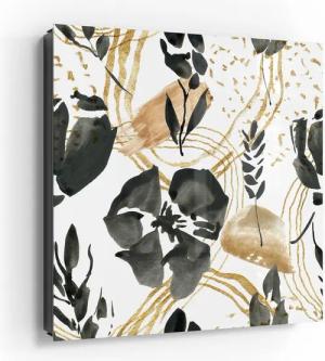 DEQOART Schlüsselkasten 'Goldene Botanik', Glas Schlüsselbox modern magnetisch beschreibbar