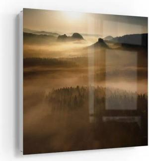 DEQORI Schlüsselkasten 'Goldener Waldhauch', Glas Schlüsselbox modern magnetisch beschreibbar