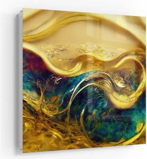 DEQORI Schlüsselkasten 'Goldener Wirbeltraum', Glas Schlüsselbox modern magnetisch beschreibbar