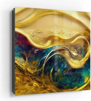 DEQORI Schlüsselkasten 'Goldener Wirbeltraum', Glas Schlüsselbox modern magnetisch beschreibbar