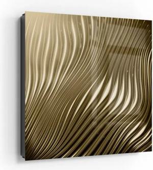 DEQORI Schlüsselkasten 'Goldenes Rillendesign', Glas Schlüsselbox modern magnetisch beschreibbar
