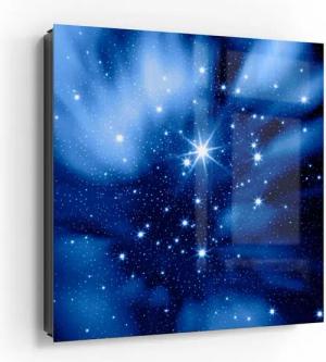 DEQORI Schlüsselkasten 'Ausschnitt Sternenhimmel', Glas Schlüsselbox modern magnetisch beschreibbar