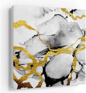 DEQORI Schlüsselkasten 'Goldene Adern', Glas Schlüsselbox modern magnetisch beschreibbar