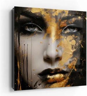 DEQORI Schlüsselkasten 'Goldener Blick', Glas Schlüsselbox modern magnetisch beschreibbar