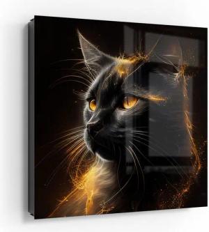 DEQORI Schlüsselkasten 'Goldener Katzenglanz', Glas Schlüsselbox modern magnetisch beschreibbar