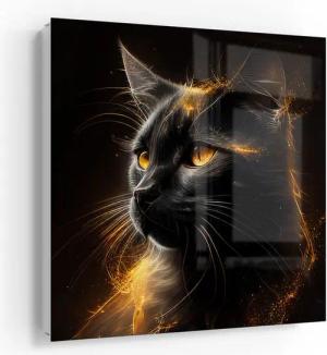 DEQORI Schlüsselkasten 'Goldener Katzenglanz', Glas Schlüsselbox modern magnetisch beschreibbar