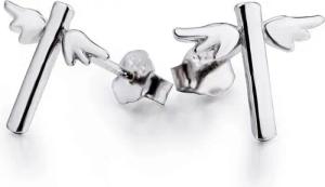 Schmuck-Elfe Paar Ohrstecker Engelsflügel Kreuz, 925 Sterling Silber