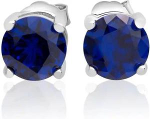 Schmuck-Elfe Paar Ohrstecker Classic Saphir, 925 Sterling Silber