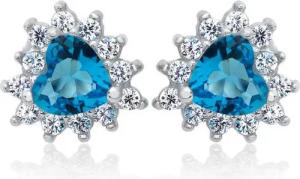 Schmuck-Elfe Paar Ohrstecker Ocean Heart Aquamarin, 925 Sterling Silber