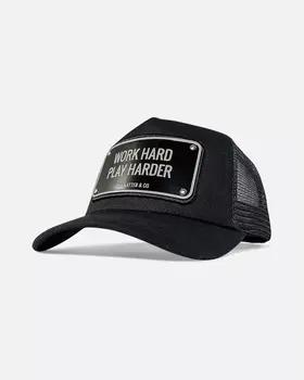 John Hatter & Co Mütze WORK HARD PLAY HARDER BLACK 1-1073-U00