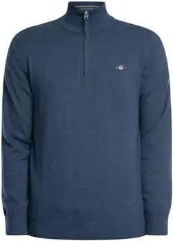 Gant Pullover Klassischer Strick aus Baumwolle mit halbem Reißverschluss