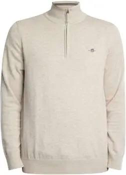 Gant Pullover Klassischer Strick aus Baumwolle mit halbem Reißverschluss
