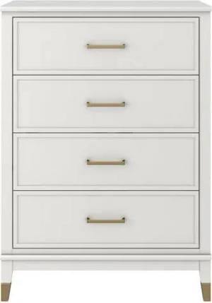 loft24 Kommode Westerleigh, Schubladenkommode mit 4 Schubladen, MDF, Griffe in goldfarben, 76 cm