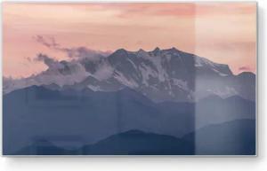 DEQORI Schneidebrett 'Alpenabendglanz', Glas, Platte Frühstücksbrett Schneideplatte