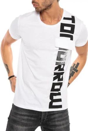 RedBridge T-Shirt mit großem Print und Brusttasche – Stylisches Rundhals-Shirt