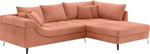 Mr. Couch Ecksofa "Portofino L-Form", 4 Bezugsqualitäten, 13,5 cm hohe Metall-Profilfüße in matt-schwarz
