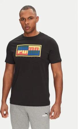 Puma T-Shirt Graphics Box 684827 Schwarz Regular Fit