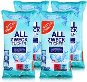 Gut & Günstig Gut & Günstig Allzwecktücher mit Frischeduft 80 Tücher (4er Pack) Reinigungstücher