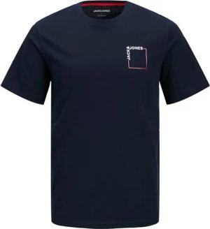Jack & Jones Rundhalsshirt Jack&Jones XXL T-Shirt dunkelblau Brustprint JJVERNER