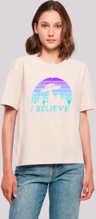F4NT4STIC T-Shirt "I BELIEVE UFO Alien Raumschiff Retro", Premium Qualität