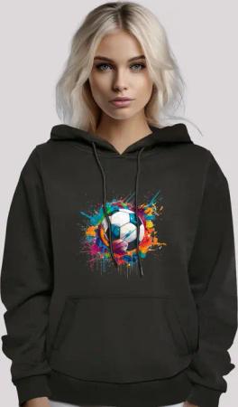F4NT4STIC Kapuzenpullover "Bunte Fußball Grafik", Premium Qualität