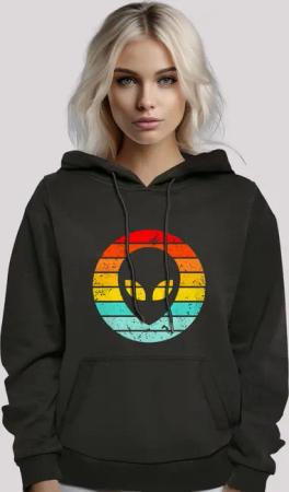 F4NT4STIC Kapuzenpullover "Alien Retro Sonnenuntergang", Premium Qualität