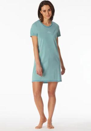 Sleepshirt kurzarm Print jade - Casual Essentials 38