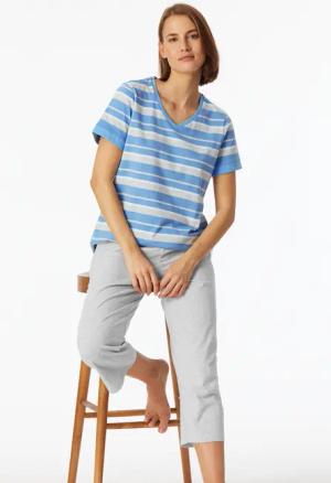 Schlafanzug 3/4-lang hellblau - Casual Essentials 46
