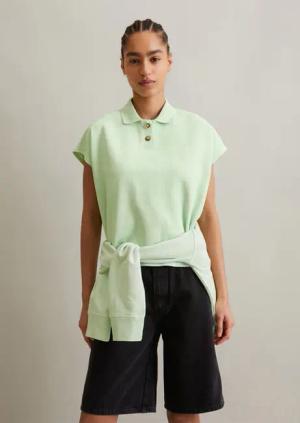 Ärmelloses Poloshirt wide