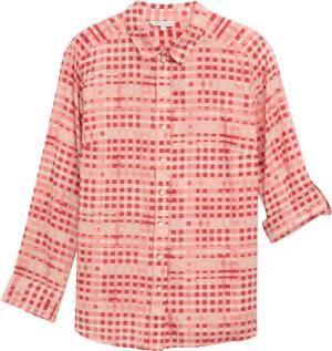 TOM TAILOR Damen Plus Size - Bluse mit Muster, rot, Kariert, Gr. 44
