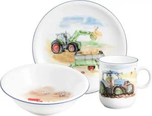 Seltmann Weiden Kindergeschirr-Set Compact Mein Traktor (3-tlg), 1 Personen, Porzellan, Teller, Schüssel, Becher, Made in Germany, 3 Teile, für 1 Person
