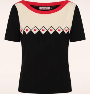 Winona Hearts Pullover in Schwarz