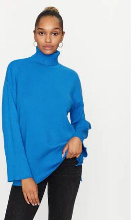 Vero Moda Rollkragenpullover 10290626 Blau Relaxed Fit