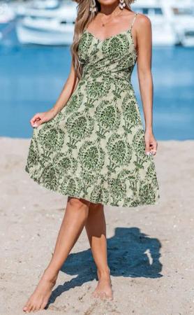 Mini-Spaghettikleid mit Rüschensaum
