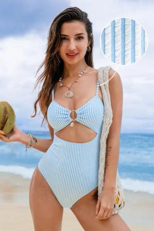 Gestreifter Monokini-Badeanzug