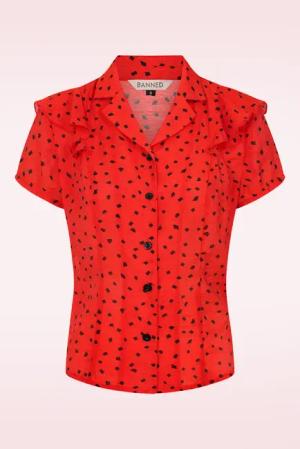 Ruby Graphic Bluse in Rot
