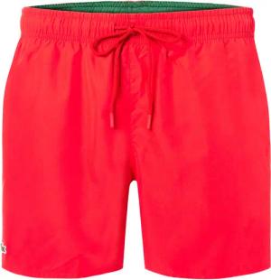 LACOSTE Herren Badeshorts rot Mikrofaser unifarben